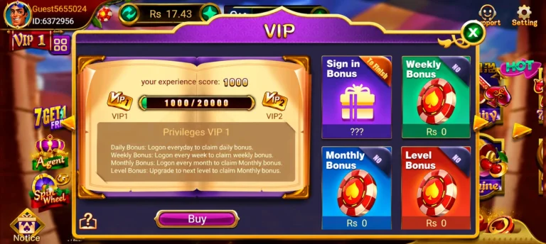 VIP rewards of 3Patti Lucky